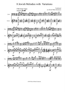 Eight Jewish Melodies: Complete set, with variations for cello and guitar by folklore