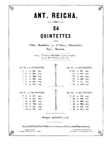 Woodwind Quintet in E Flat Major, Op.100 No.3: Clarinet part by Anton Reicha
