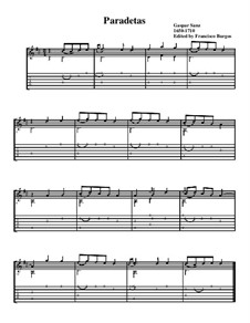 Paradetas: Music and tab by Gaspar Sanz