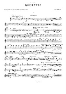 Quintet for Strings and Piano in C Major: Violin II part by Jean Cras