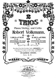 Piano Trio No.2 in B Flat Minor, Op.5: Full score by Robert Volkmann
