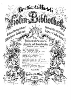 Concerto for Violin and Orchestra No.5 in D Minor, Op.35: Version for violin and piano by Ferdinand David