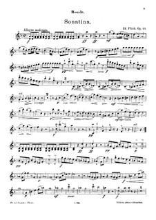 Sonatina in D Minor for Violin and Piano, Op.27: Solo part by Zdeněk Fibich