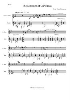 The Message of Christmas: For alto recorder and guitar by David W Solomons