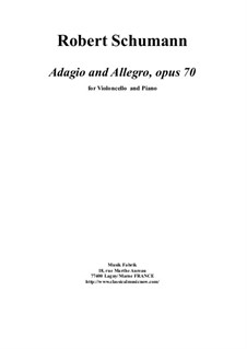 Adagio and Allegro, Op.70: For cello and piano by Robert Schumann