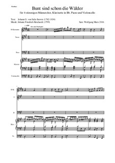 Bunt sind schon die Wälder (Woods in autumn colours): For voice and concert band by Johann Friedrich Reichardt