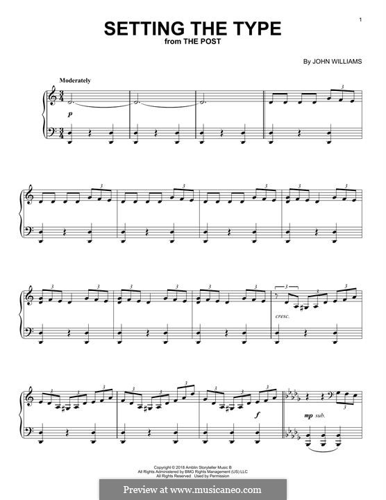Setting the Type (from The Post): For piano by John Williams