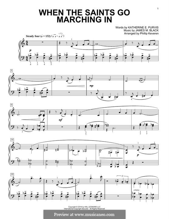 When the Saints Go Marching In: For piano by James Milton Black