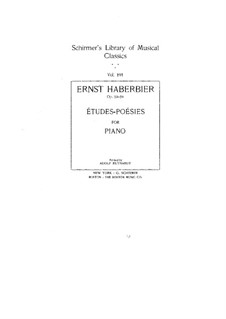 Poetic Studies (Collection), Op.53, 59: For piano by Ernst Haberbier