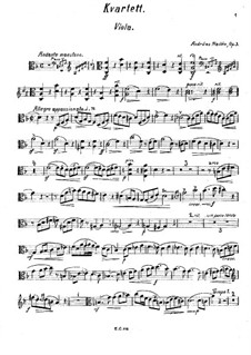 Piano Quartet in D Minor, Op.3: Viola part by Johan Andreas Hallén