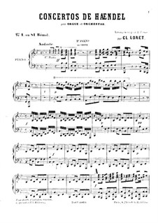 Concerto No.1 in B Flat Major, HWV 306: For two pianos four hands (or piano and organ) – part by Georg Friedrich Händel