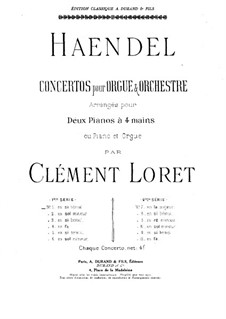 Concerto No.1 in B Flat Major, HWV 306: For two pianos four hands (or piano and organ) – part by Georg Friedrich Händel