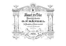 Concerto Grosso No.5 in D Major, HWV 323: For piano four hands by Georg Friedrich Händel
