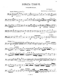 Trio Sonata in F Major, HWV 401 Op.5 No.6: Cello part by Georg Friedrich Händel