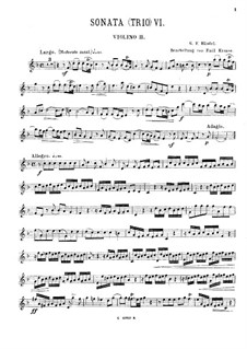 Trio Sonata in F Major, HWV 401 Op.5 No.6: Violin II part by Georg Friedrich Händel