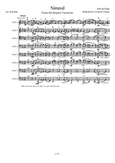 Variation No.9 'Nimrod': For cello octet by Edward Elgar