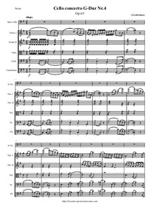 Cello Concerto No.4 in G Major, Op.65: Score and parts by Georg Goltermann