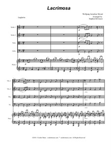 Lacrimosa: For string quartet by Wolfgang Amadeus Mozart