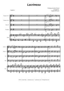 Lacrimosa: For brass quartet by Wolfgang Amadeus Mozart