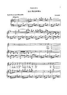 La Paloma (The Dove): C Major by Sebastián Yradier