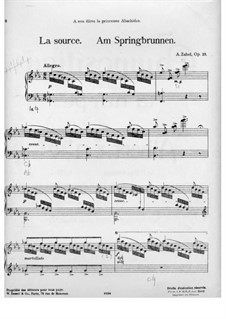 La source, Op.23: For piano by Albert Zabel