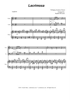 Lacrimosa: Duet for violin and cello by Wolfgang Amadeus Mozart