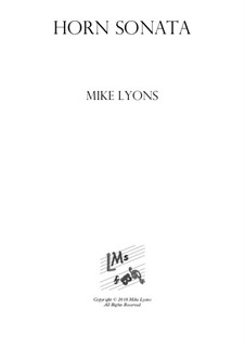 Horn Sonata No.1: Complete by Mike Lyons