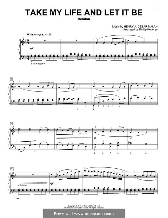 Take My Life and Let It Be: For piano by Henri Abraham Caesar Malan