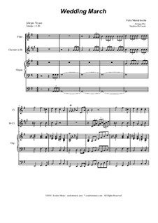 Wedding March: Duet for flute and Bb-clarinet by Felix Mendelssohn-Bartholdy