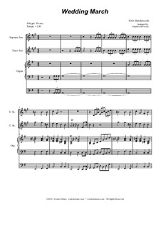 Wedding March: Duet for soprano and tenor saxophone by Felix Mendelssohn-Bartholdy