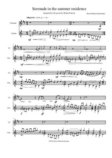 Serenade in the summer residence (Serenata nella residenza estiva): For clarinet and guitar by David W Solomons
