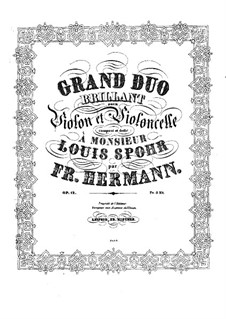 Grand Brilliant Duo for Violin and Cello, Op.12: Violin part by Friedrich Hermann