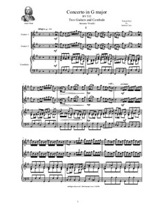 Concerto for Two Mandolins and Strings in G Major, RV 532: Version for two guitars and cembalo (or piano) by Antonio Vivaldi