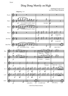 Ding Dong! Merrily on High: Jazzed up version for flute sextet by folklore