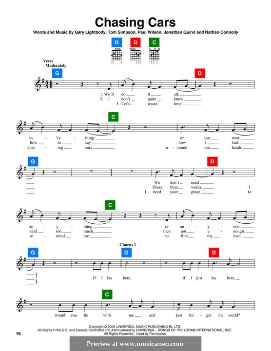 Chasing Cars – Snow Patrol (U)  Ukulele chords, Ukulele chords songs,  Guitar chords for songs