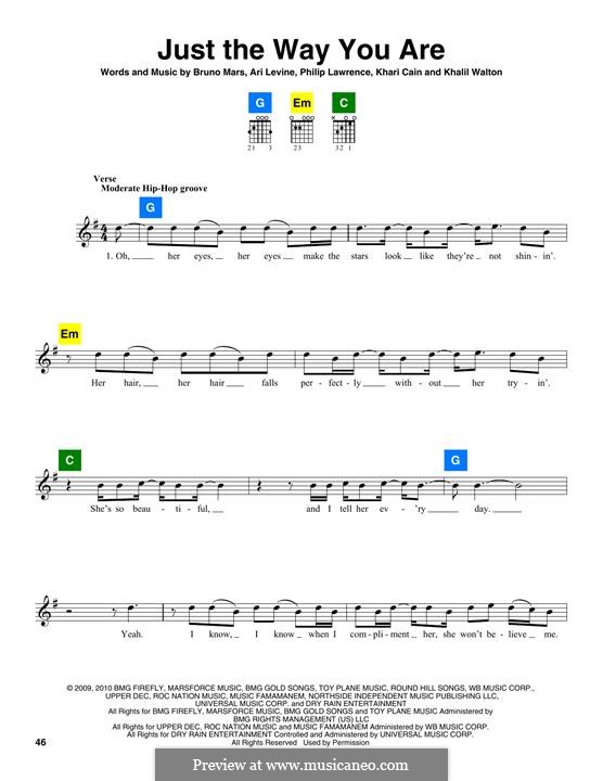 Vocal version: Melody line by Ari Levine, Khalil Walton, Khari Cain, Bruno Mars, Philip Lawrence
