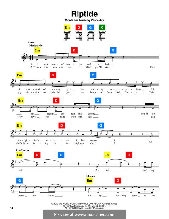 Riptide: Melody line by Vance Joy