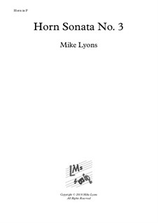 Horn Sonata No.3: Complete by Mike Lyons