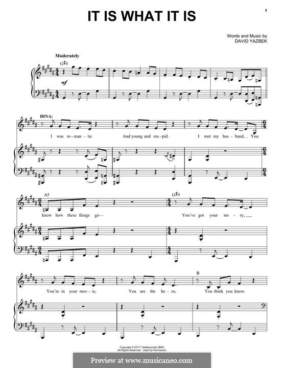 It Is What It Is: For voice and piano by David Yazbek