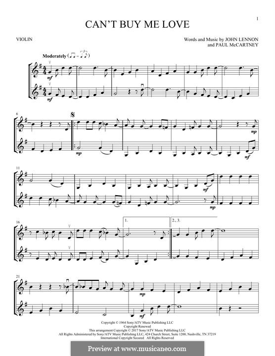 Instrumental version: For two violins by John Lennon, Paul McCartney