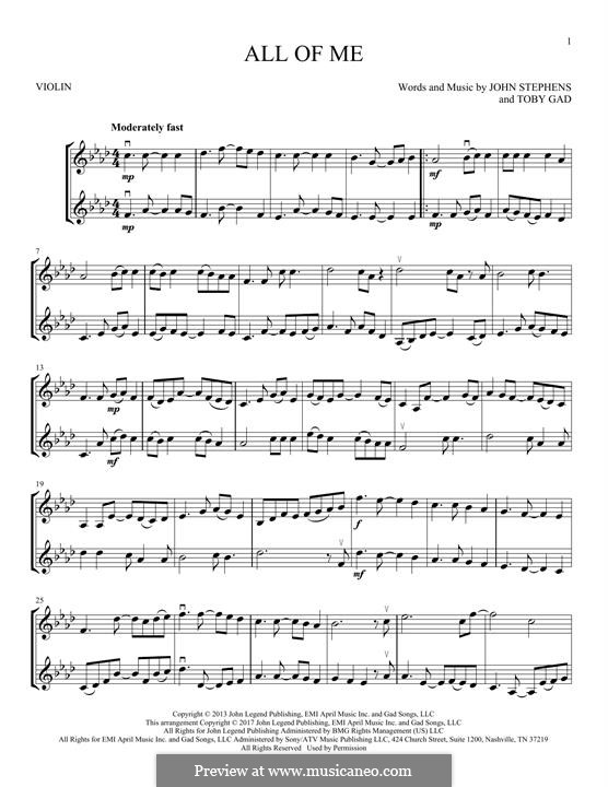 john legend all of me piano sheet music easy