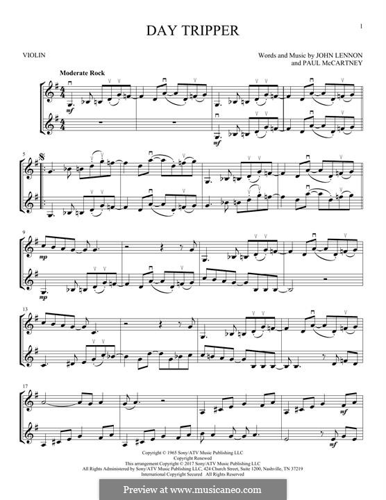 Instrumental version: For two violins by John Lennon, Paul McCartney