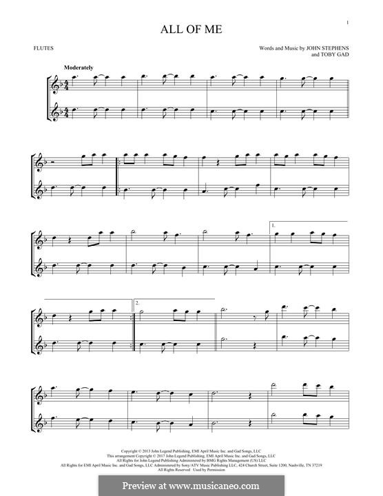All of Me: For two flutes by John Stephens, Tobias Gad