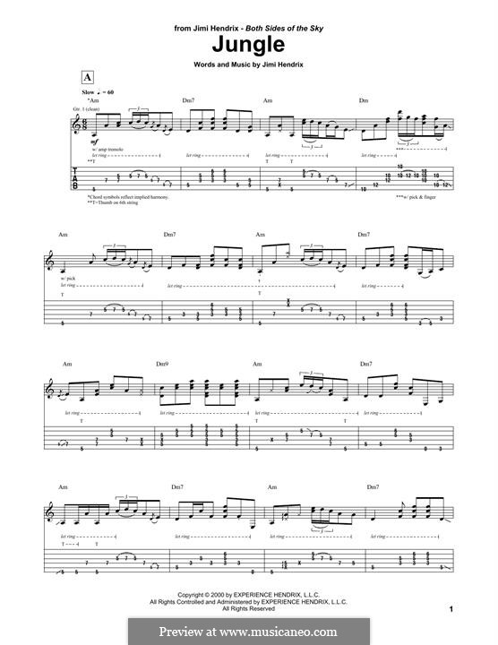 Jungle: For guitar with tab by Jimi Hendrix