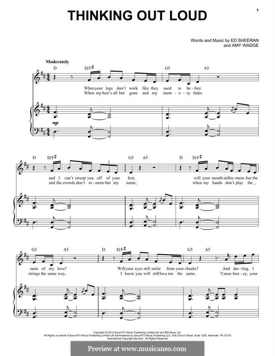 Thinking Out Loud: For voice and piano by Ed Sheeran, Amy Wadge
