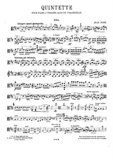 Piano Quintet in D Major: Viola part by Jean Huré