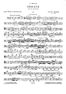 Sonata for Cello and Piano No.2 in F Major: Solo part by Jean Huré