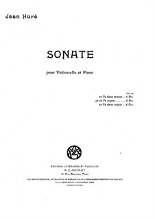 Sonata for Cello and Piano No.2 in F Major: Score by Jean Huré