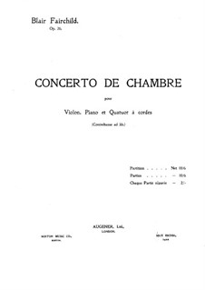 Chamber Concerto, Op.26: Full score by Blair Fairchild