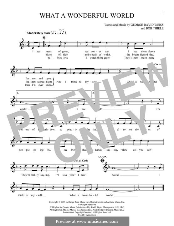 What a Wonderful World by B. Thiele, G.D. Weiss sheet music on MusicaNeo
